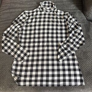 Women's Cuddl Duds Softwear With Stretch Turtle Black Buffalo Plaid Size 1XL‎